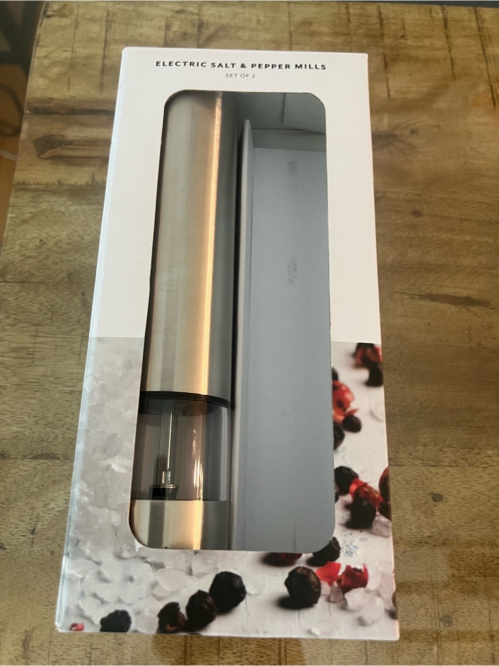 Sur La Table silver  Electric Mill salt only Grinder Set Stainless Steel